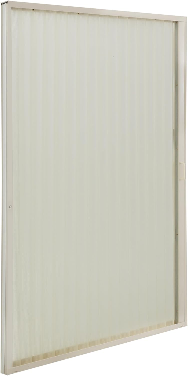RecPro RV Pleated Folding Shower Door and Frame | Sliding, Retractable, Wrinkle Free (Ivory, 36