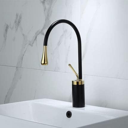 Bathroom Faucet Gold Marble Basin Faucet Hot and Cold Sink Faucet Brass Faucet Kitchen Faucet Swivel Sink Water Crane(Brushed Gold M)