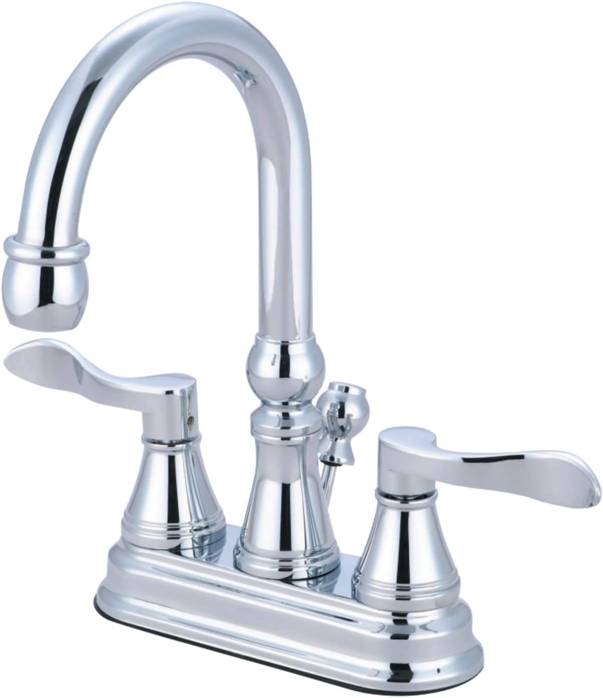 Kingston Brass KS2611DFL 4 in. Centerset Bathroom Faucet, Polished Chrome