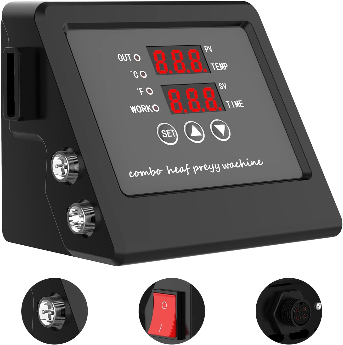 for Heat Press Machine Multi-Functional Heat Press Machine Control Box Digital Box LED Controller for T-Shirts/Plate/Cap/Mug Swing Away Heat Transfer Sublimation Print Machine, 110V