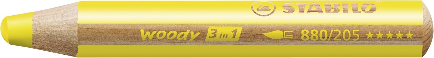 STABILO Multi-talented Pencil woody 3-in-1 - Wallet of 18 - Assorted Colors + Sharpener