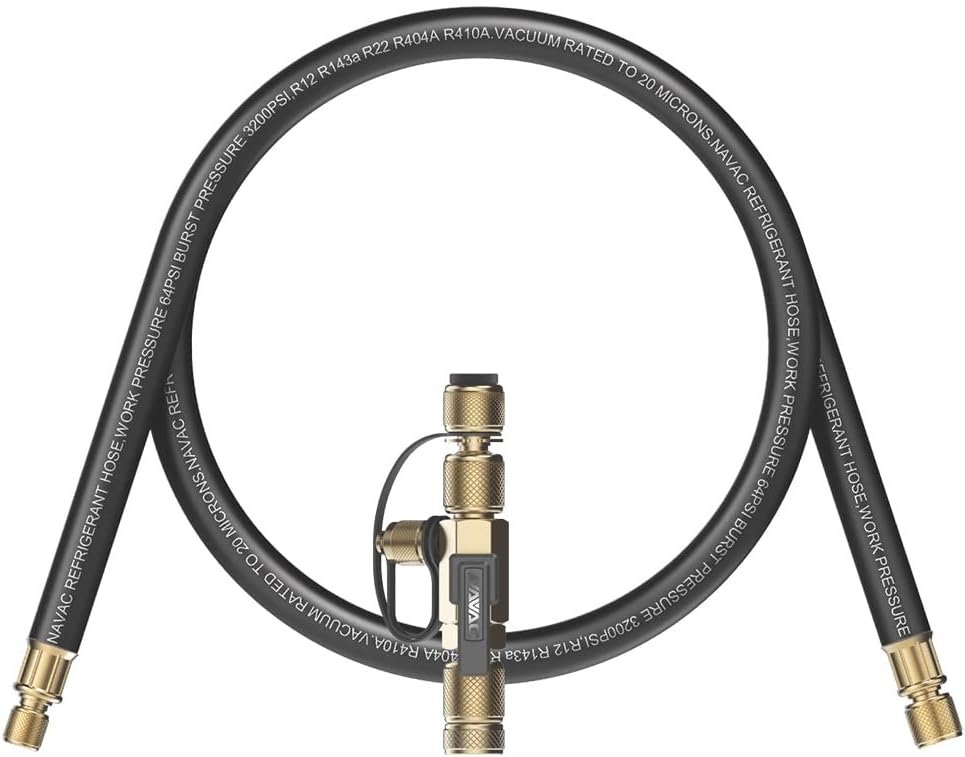 NAVAC NVR2 Valve Core Removal Tool - HVAC Tool for Fast Recovery and Evacuation - Includes 2 Sizes (1/4″ and 5/16″) Flare Fittings in 1 Tool - R-410A Vacuum Rated to 20 Microns - Durable Metal Handle