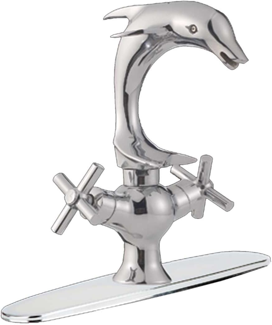 Chrome Dolphin Faucet Single Hole Widespread Plate | Renovator's Supply