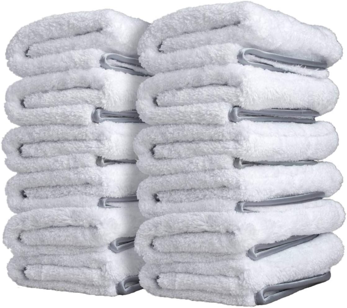 Adam's Polishes Double Soft Microfiber Towel - Premium Quality Microfiber Polishing Towel with Scratch-Free Satin Edge - Buff Away Polishes & Car Wax with Ease (12 Pack)
