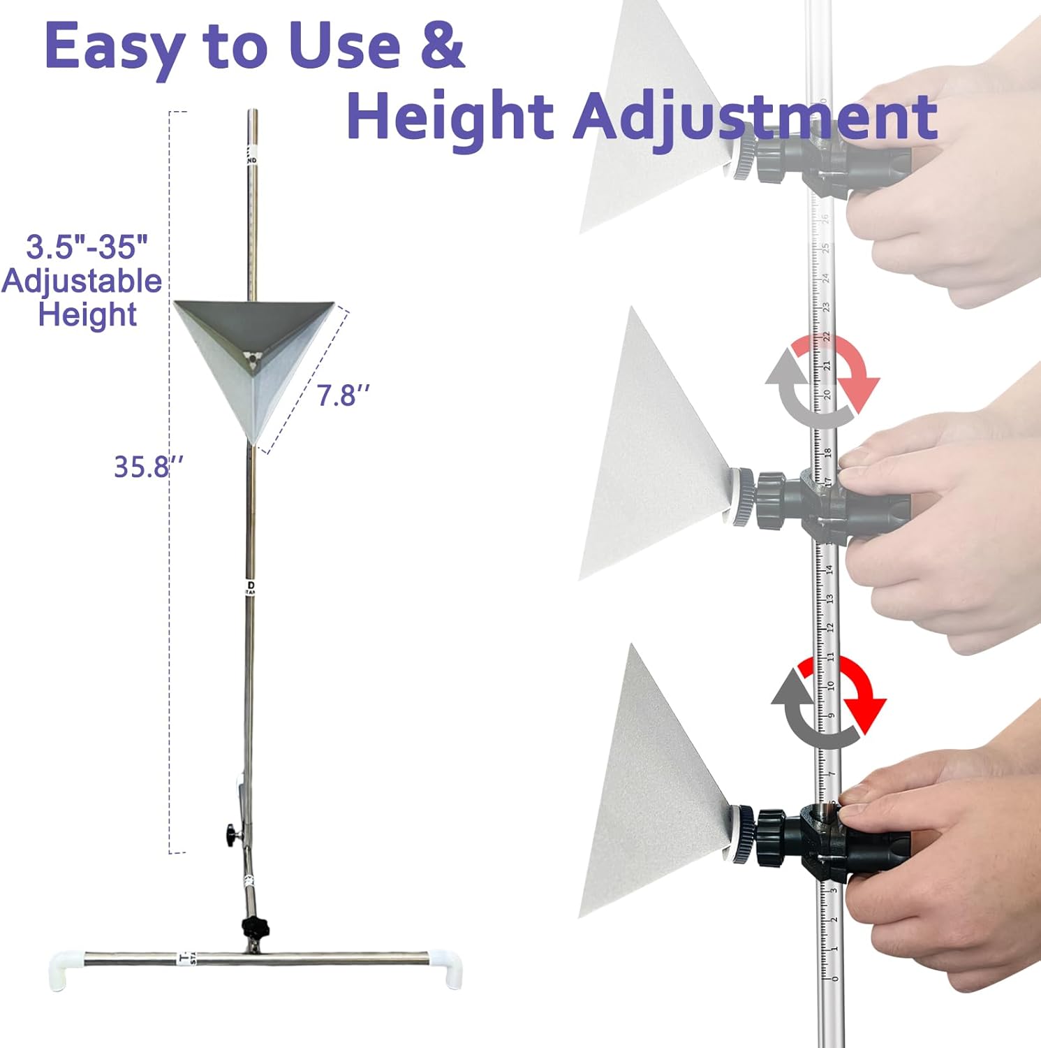 ADAS Calibration Tool Include Stand Marked with 0-30cm Measurement with Large Radar Aiming Corner Reflector Target Tool Compatible with Honda, Toyota, Mazda, Kia, Ford, GM and Hyundai