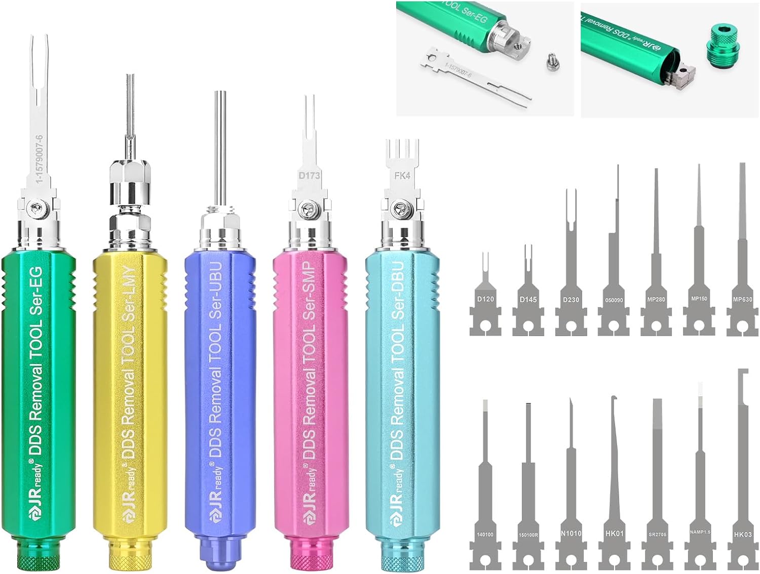 JRready ST5388 Terminal Removal Tool Kit Pin Extractor Tool for Molex Deutsch TE Amp Delphi Metri-Pack Amphenol JPT Connector Computer Electrical Automotive Pin Release Ejector Tools 19PCS