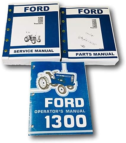 Manual Set for Ford 1300 Tractor Service Parts Operators Owners Repair Catalog