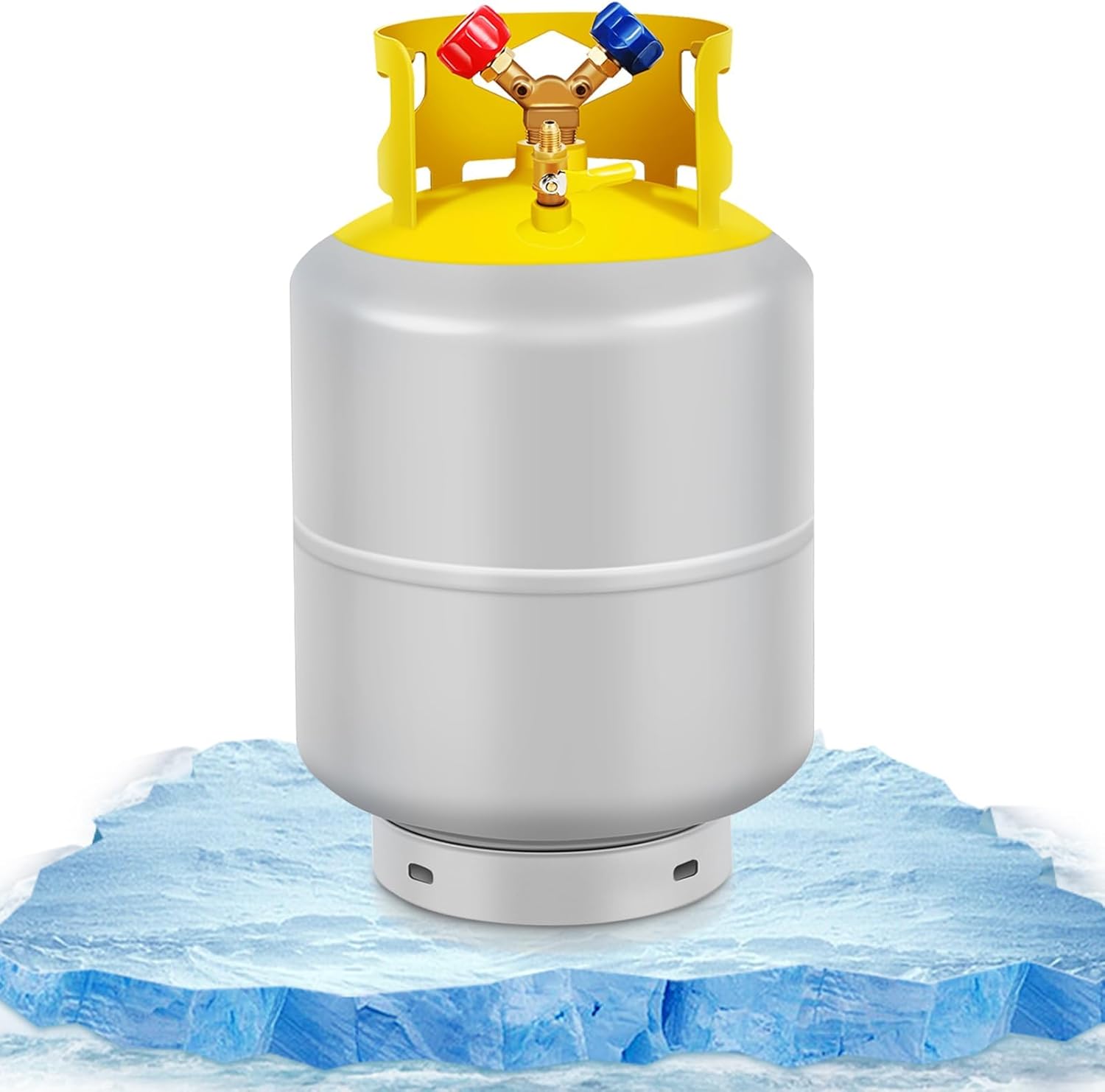 Recovery Tank Refrigerant Recovery Cylinder Tank 30 LB with 1/4 SAE Y-Valve Liquid/Vapor Reclaim Tank AC Freon Refrigerant Recovery Tank Reusable Cylinder Tank Without Float Switch
