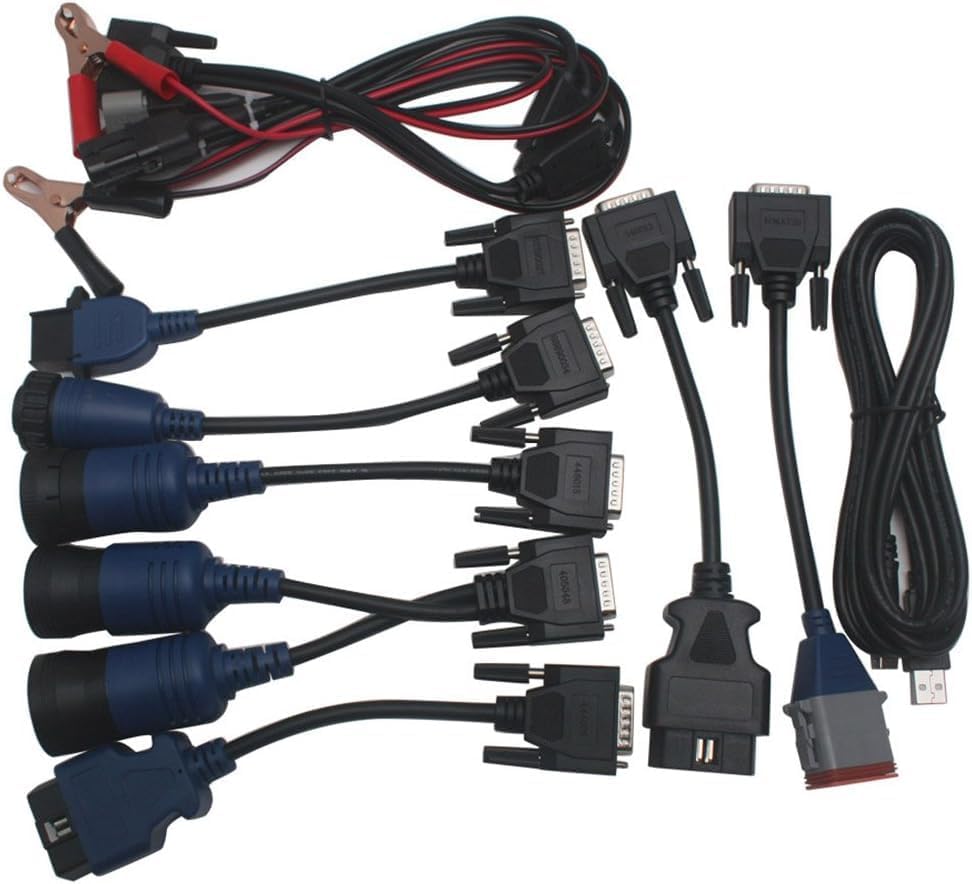 9 Pcs Adapters for NEXIQ PN 125032 USB LINK1 Diesel Truck Diagnostic Connector Cables