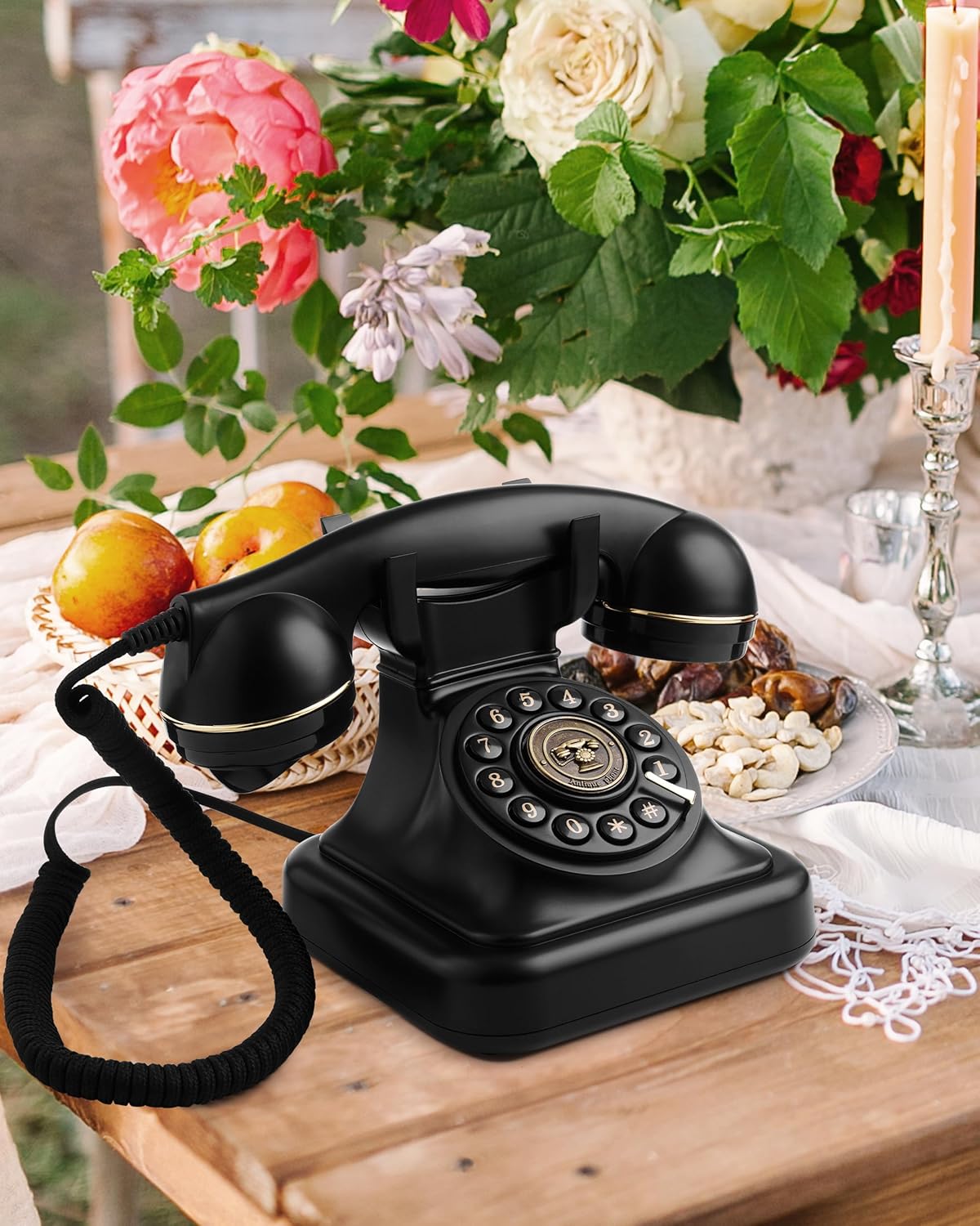 Audio Guest Book Wedding Phone, Retro Phone Guestbook for Record Voice Messages, Personalized Wedding Guest Book Telephone for Bridal Shower, Birthday, Special Events, and Daily Diary