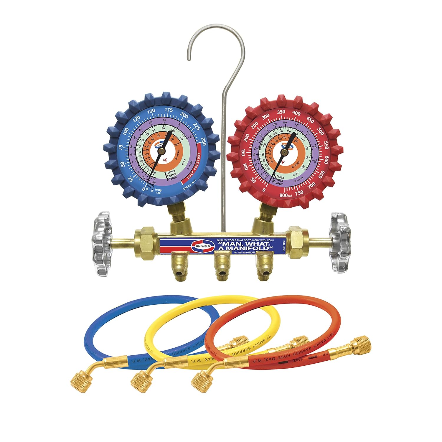 Uniweld QS4L5H 2-Valve Brass Manifold with 5' Hoses