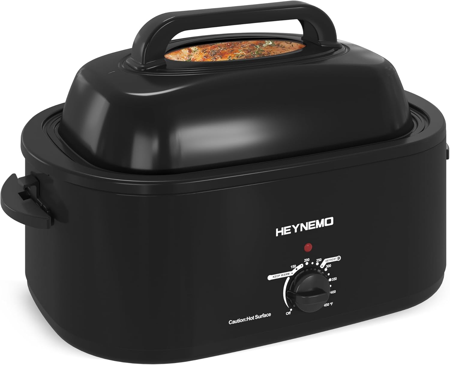 20 Quart Electric Roaster Oven, Turkey Roaster Oven Buffet with Self-Basting Lid, Removable Pan, Cool-Touch Handles, Stainless Steel, Silver