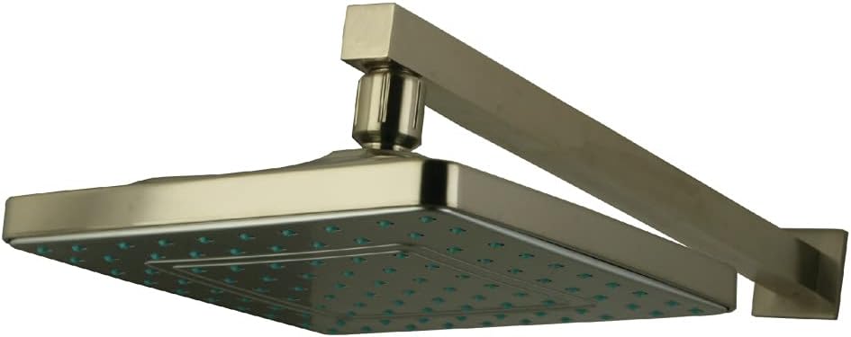 Kingston Brass KX4648CK Shower Scape 8-Inch Square Raindrop ABS Shower Head with 15-3/4-Inch Shower Arm in Brushed Nickel