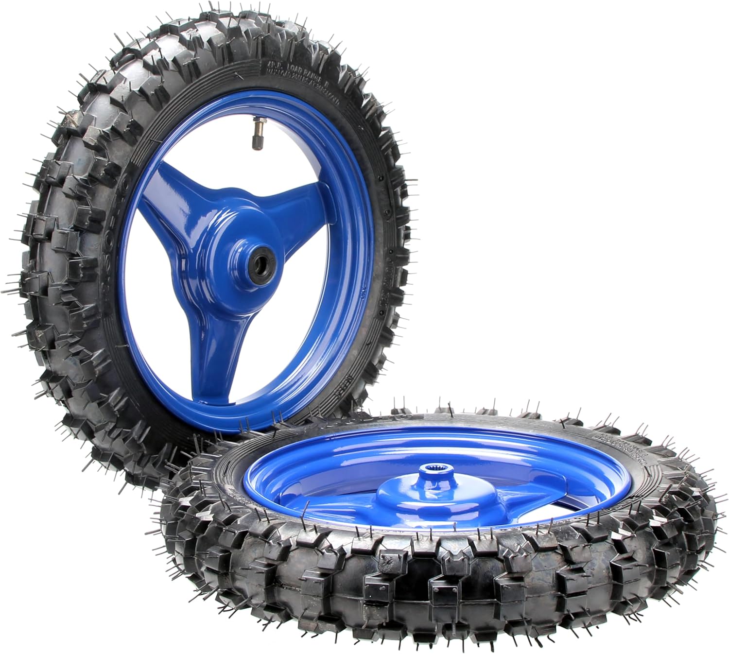 Front and Rear Rim Wheel Kit PW50 PY50 PEEWEE50 50CC Pair of Rim Tire Dirt Bikes ATV Motocross Brake Wheel Assembly Replacement (Blue)