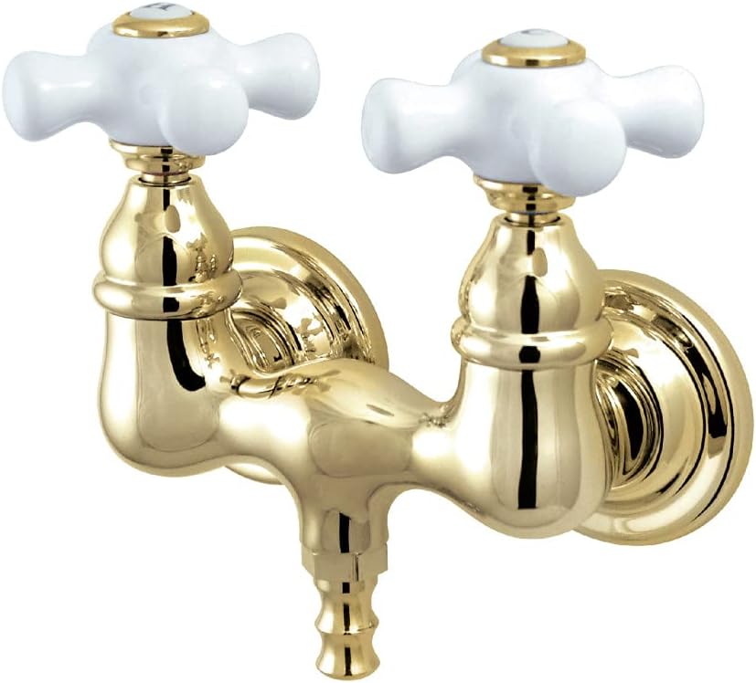 Kingston Brass CC40T1 Wall Mount Vintage Leg Tub Filler, Polished Chrome 3-3/8-Inch Center