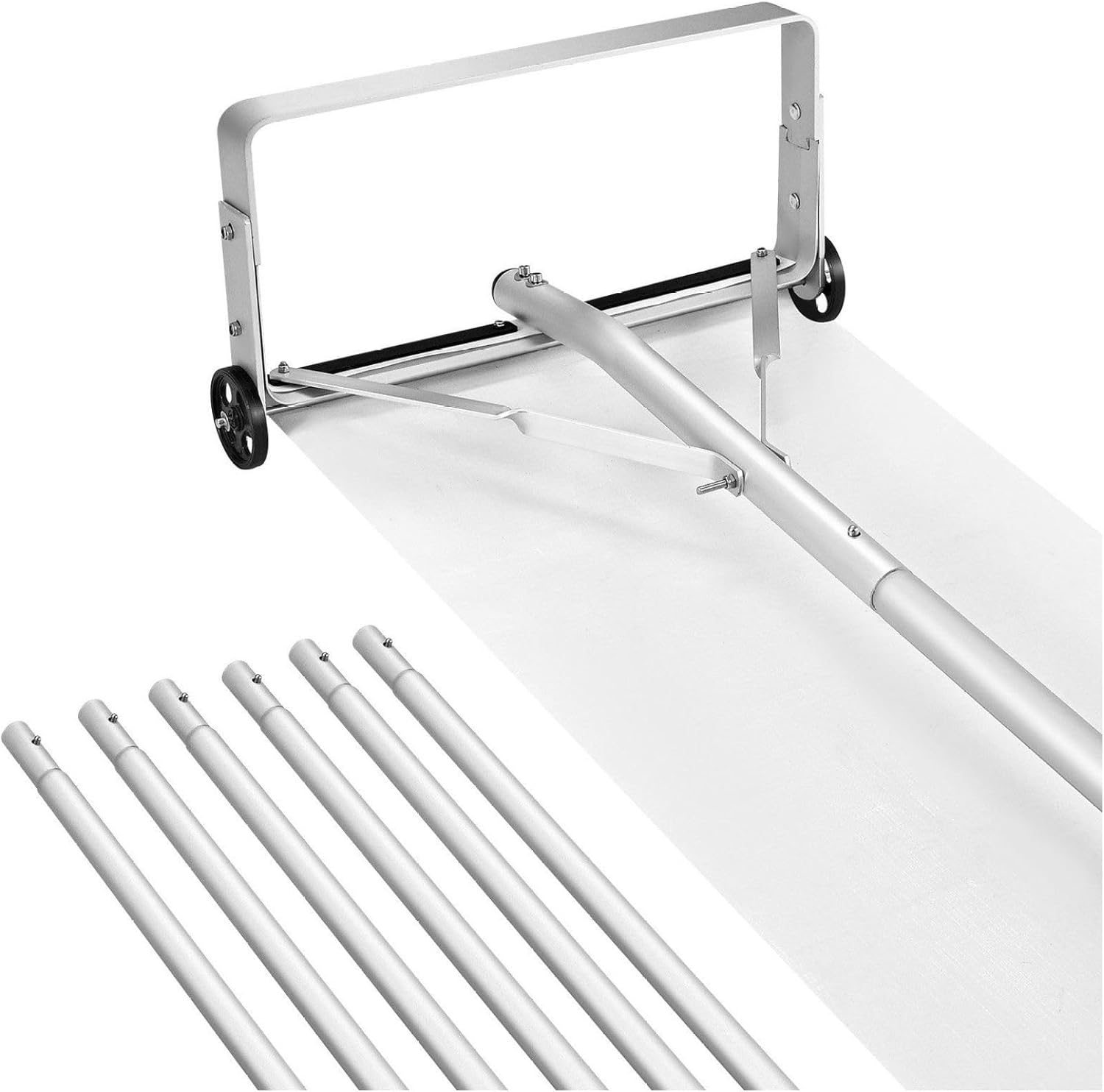 Snow Roof Rake, 18.5 Inch Aluminum Blade, 5.2-30 ft Adjustable Snow Remover with Wheels, Lightweight Roof Snow Scraper for House, Leaves & Debris Clearing