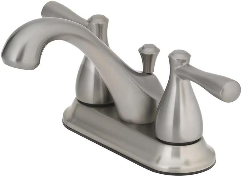 Brushed Nickel Two Handle Bathroom Sink Faucet