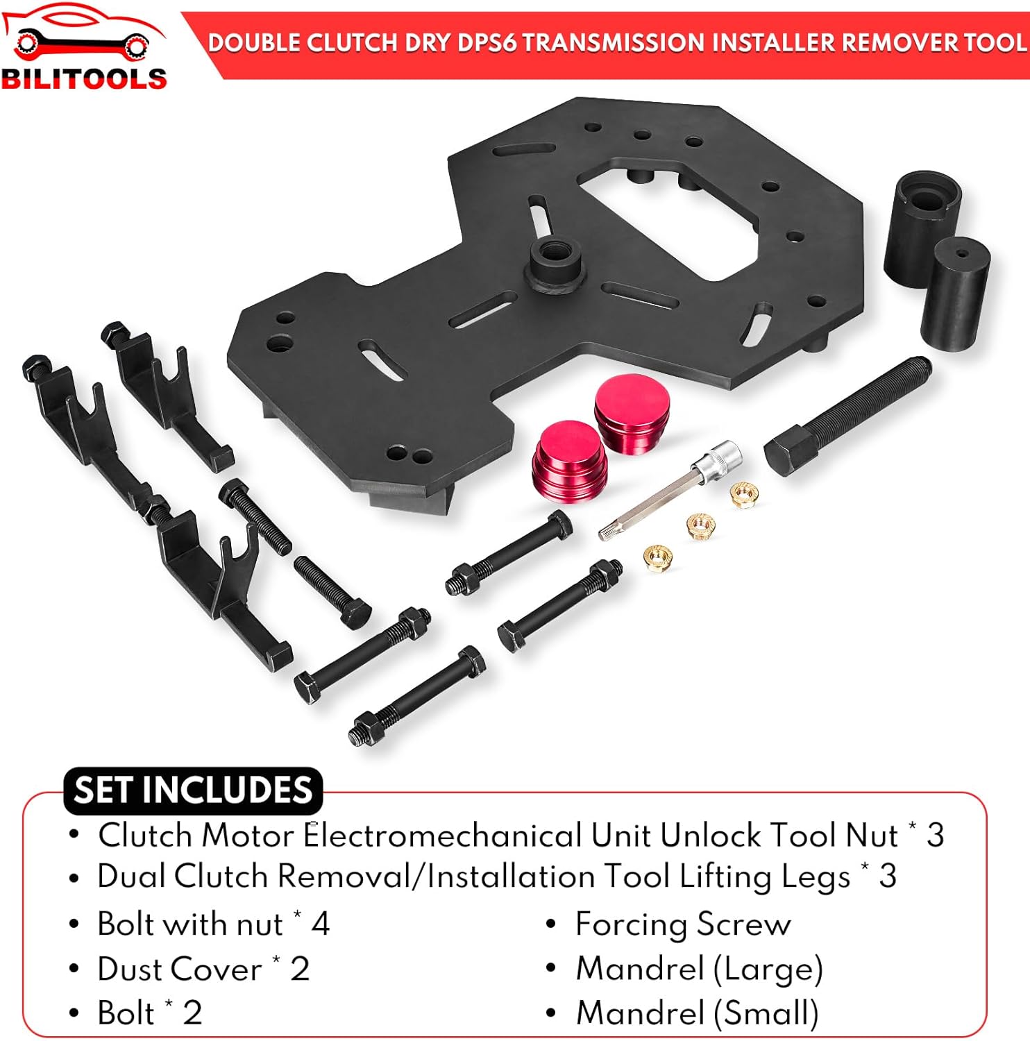 BILITOOLS DPS6 Clutch Tool Kit 6DCT250 6 Speed Dry-Type Dual-Clutch Transmission Installer Remover Tool Compatible with Ford Fiesta Focus Volvo FM No. 307675