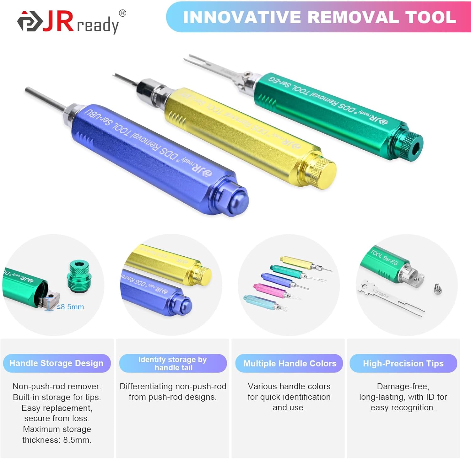 JRready ST5388 Terminal Removal Tool Kit Pin Extractor Tool for Molex Deutsch TE Amp Delphi Metri-Pack Amphenol JPT Connector Computer Electrical Automotive Pin Release Ejector Tools 19PCS
