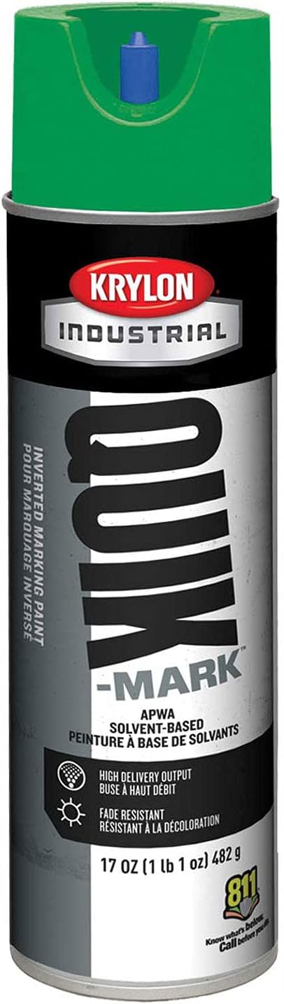 Krylon Industrial Quik-Mark Sb Inverted Marking Paint Apwa Green - Lot of 12