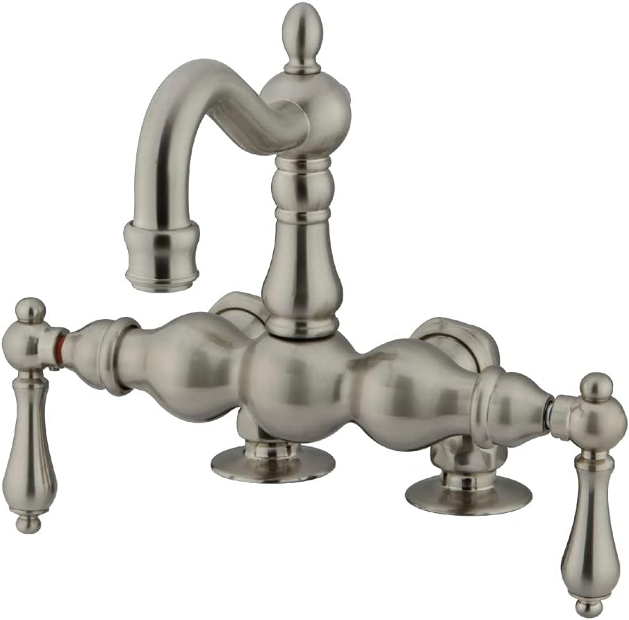 Kingston Brass CC1091T8 Vintage 3-3/8-Inch Deck Mount Tub Faucet, Brushed Nickel