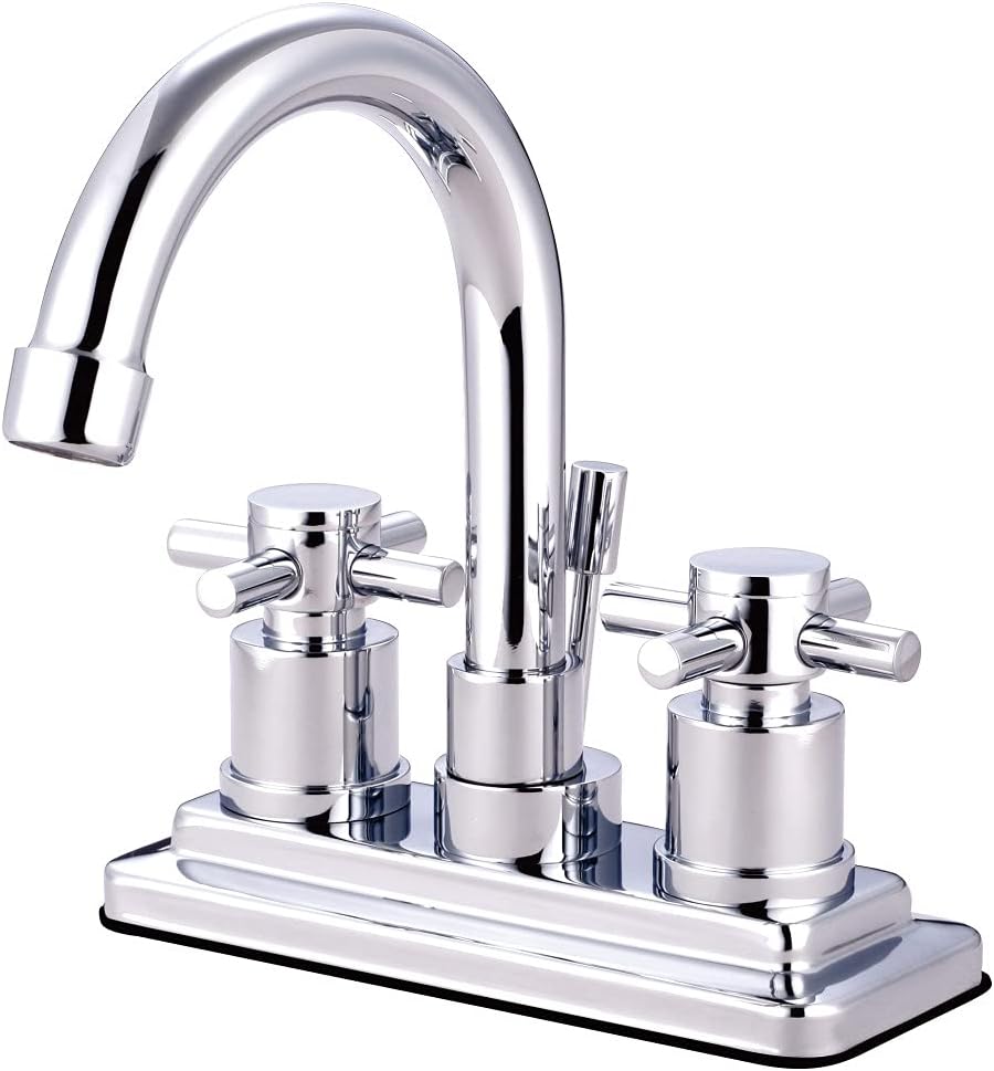 Kingston Brass KS8661DX Concord 4 in. Centerset Bathroom Faucet with Brass Pop-Up, Polished Chrome