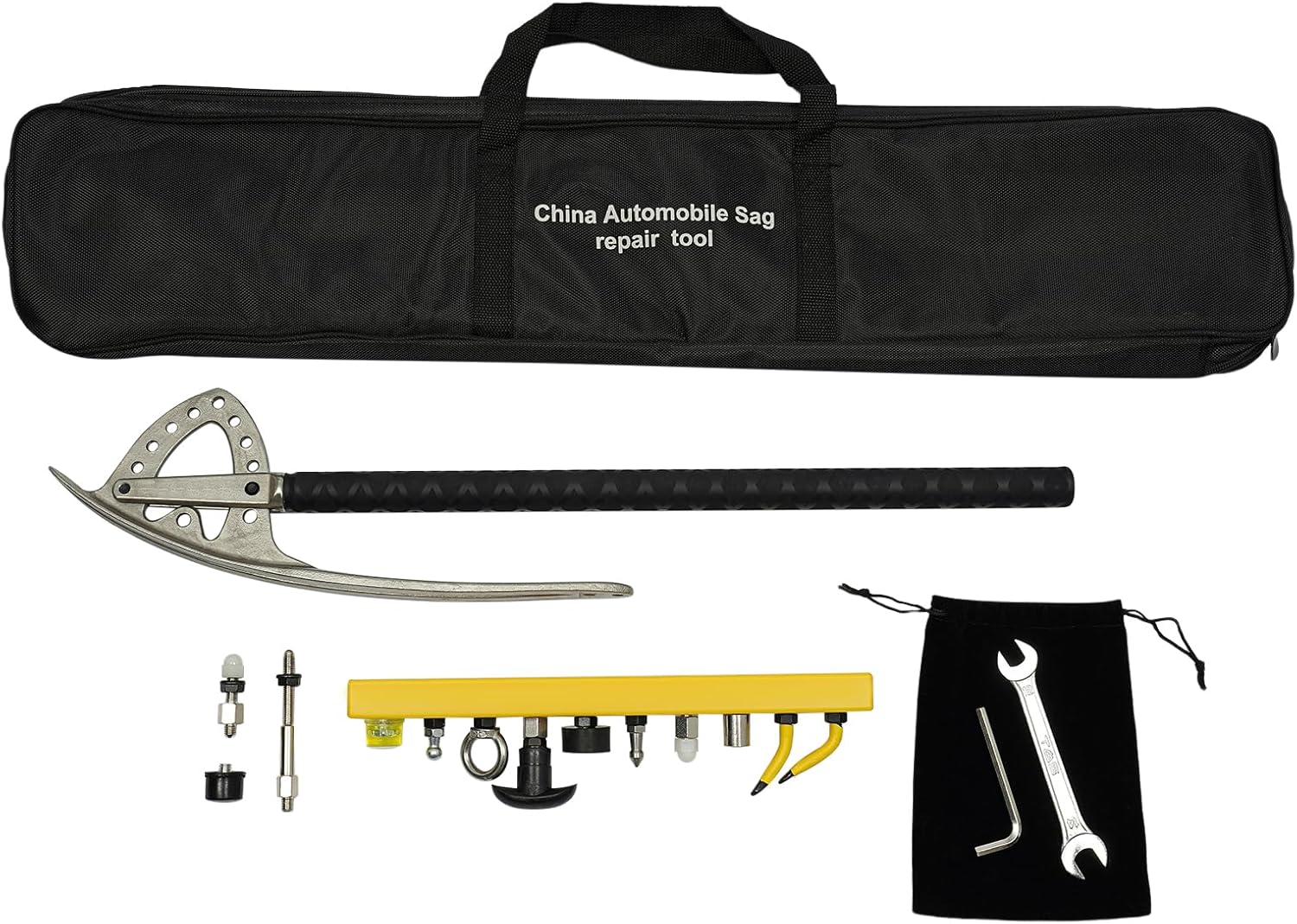Car Fender Damage Repair Tools, Angle Adjustable Stainless Steel Auto Car Dent Removal Fender Repair Kit with Storage Bag, Car Fender Repair Tool for Home or Car Repair Shops, M8 Thread