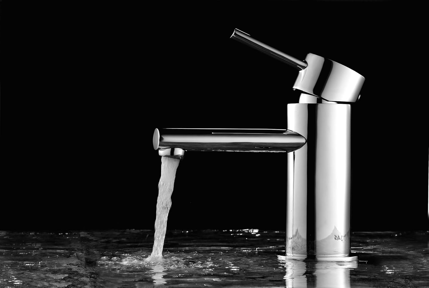 Blossom Brass Single Handle Bathroom Sink Faucet | Single Hole Modern Commercial Vanity Faucet | Lavatory Basin Tap with Water Hose | Easy Installation | F01 113 02 (Brushed Nickel)
