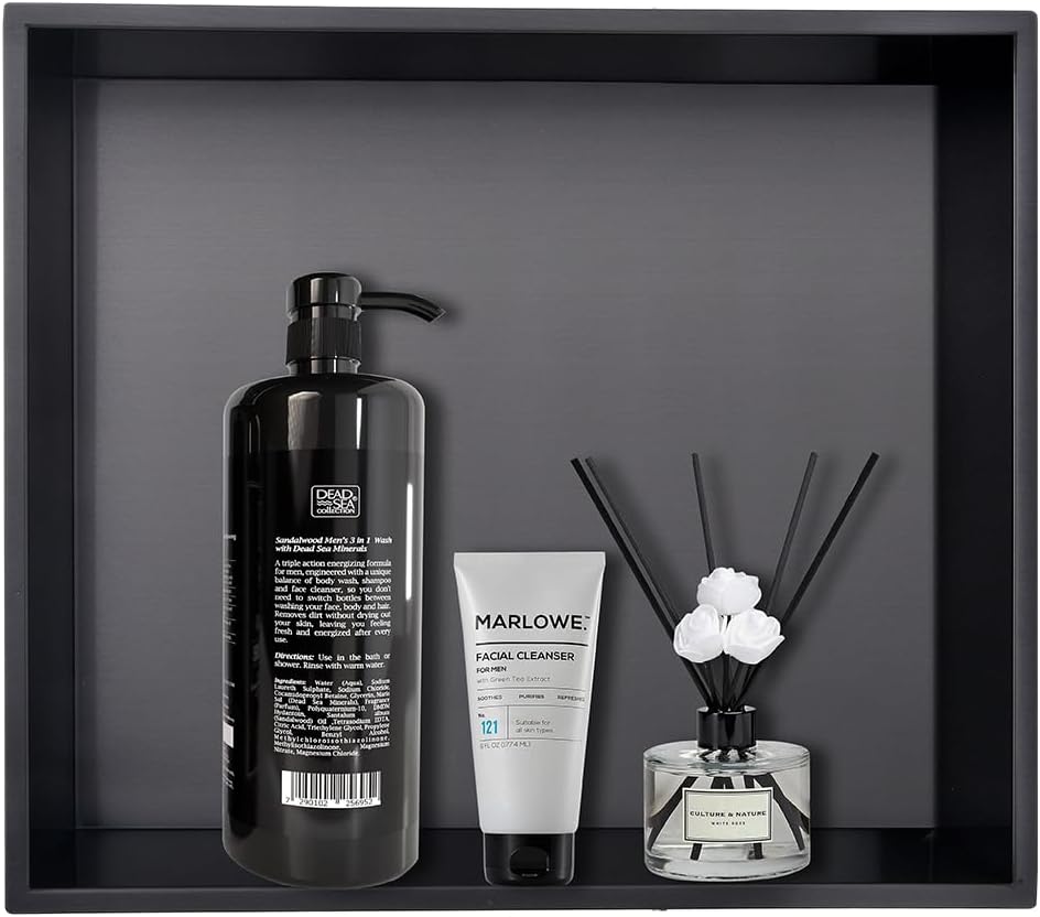 Gunmetal Black Shower Niche, 16