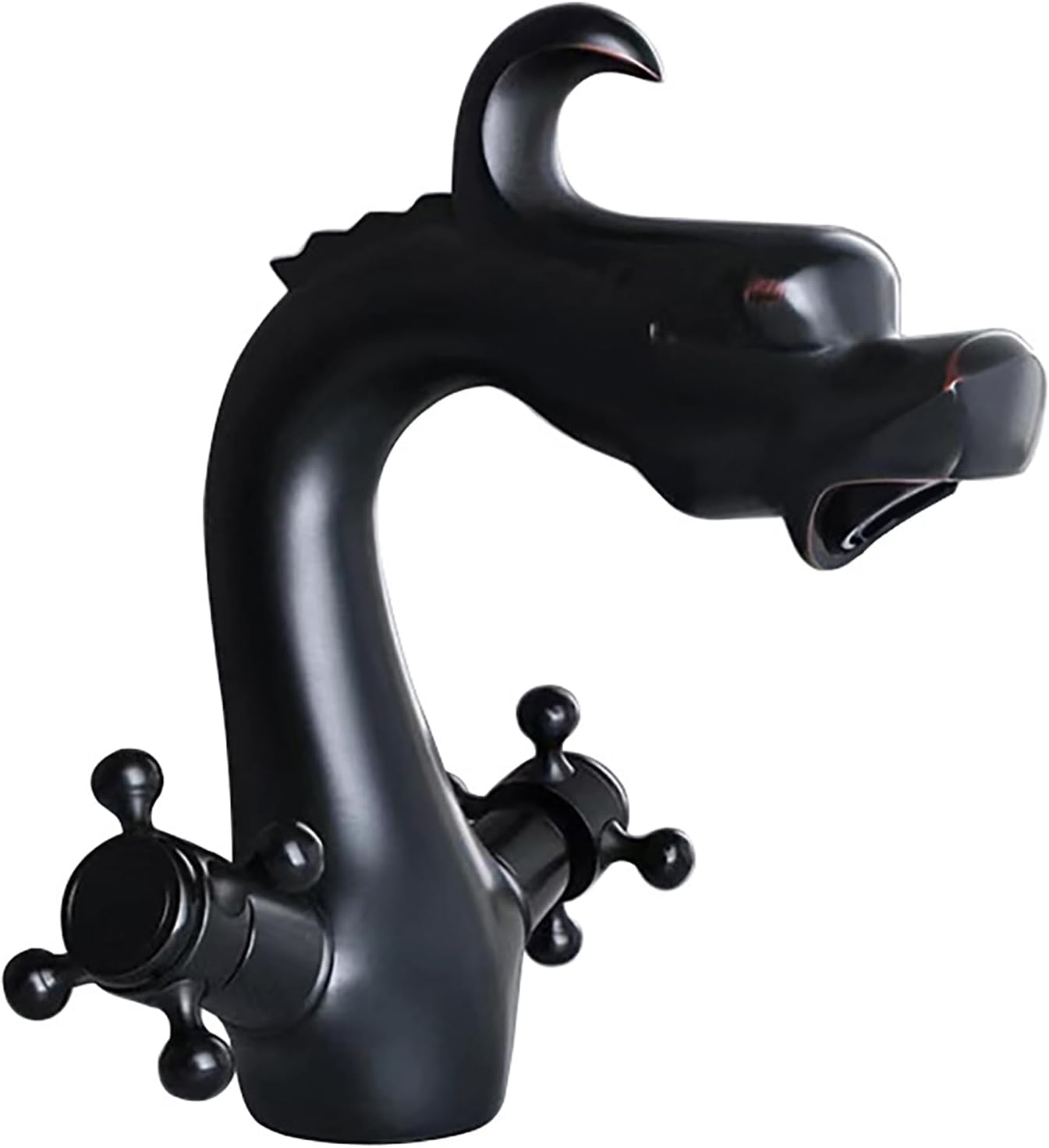 Dragon Bathroom Faucet Antique Vintage Brass Basin Mixer Tap Dual Handle Deck Mount Sink Faucet for Bathroom Vanity Vessel Sink Lavatory Decorative Luxury Design Gold 12.9in