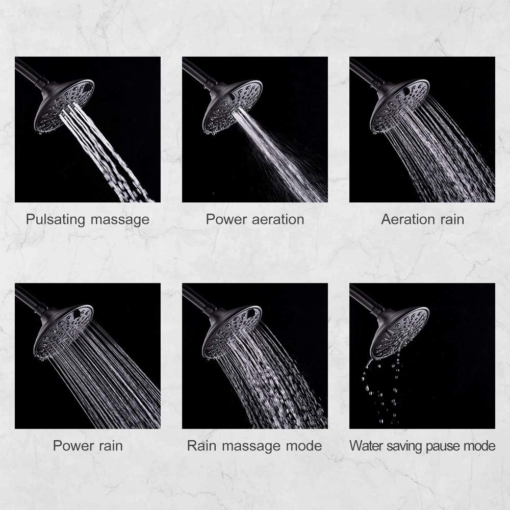 Shower Tub and Shower Trim Kit with 6-Spray Shower Head, cUPC Shower Faucet Set Valve Included (Matte Black)