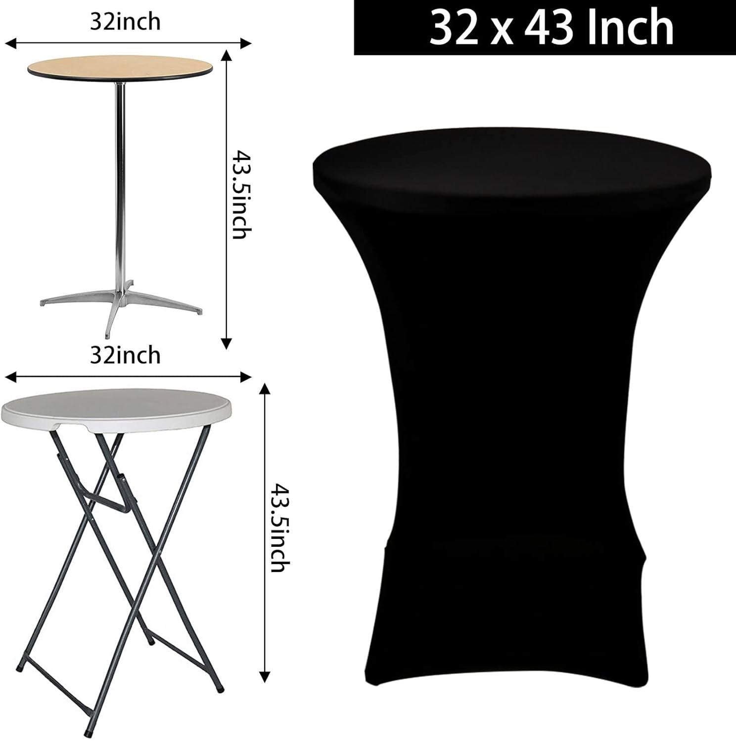 12 Pack Pack Cocktail Spandex Tablecloth 32