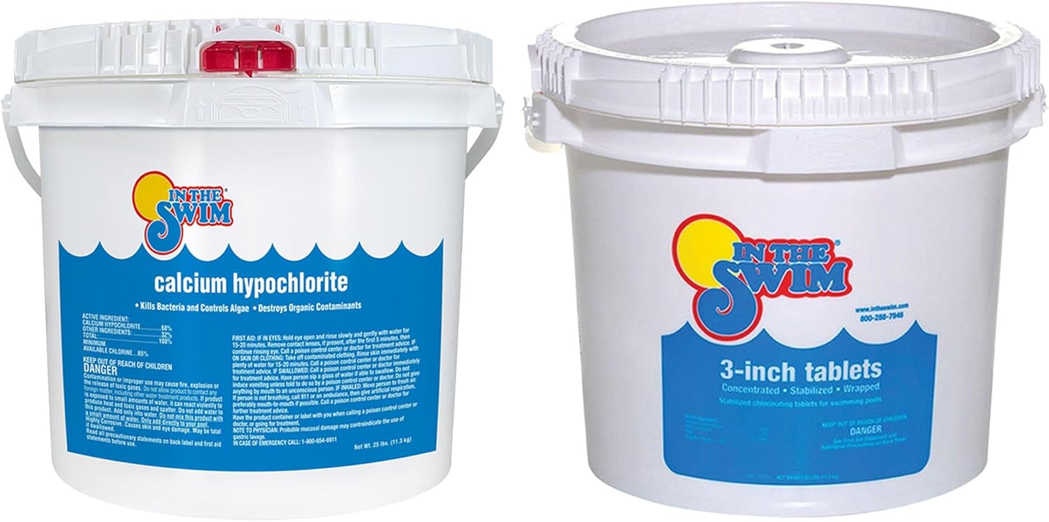 In The Swim Pool Shock – 68% Cal-Hypo Granular Sanitizer for Crystal Clear Water – Defends Against Bacteria, Algae, and Microorganisms - 50 Pounds