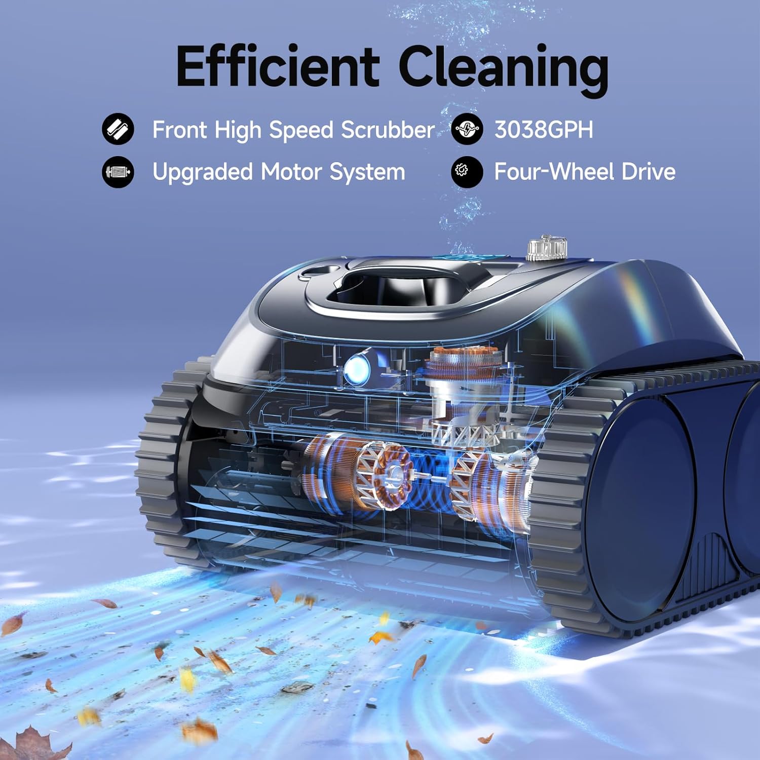 (2025 Upgrade) WYBOT OS7010C Pool Vacuum for Inground Pools, 4-in-1 Cordless Robotic Pool Cleaner, Triple-Motor up to 1,614 Sq.ft, Wall & Waterline Cleaning, WiFi & Bluetooth Connect