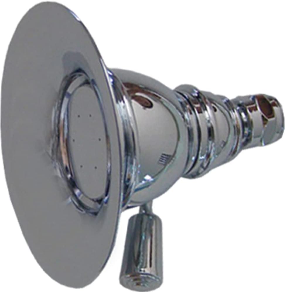Whitehaus WHOSA30-4.3-C Showerhaus Small Round Rainfall Showerhead with Spray Holes, Solid Brass Construction with Adjustable Ball Joint, Polished Chrome Finish