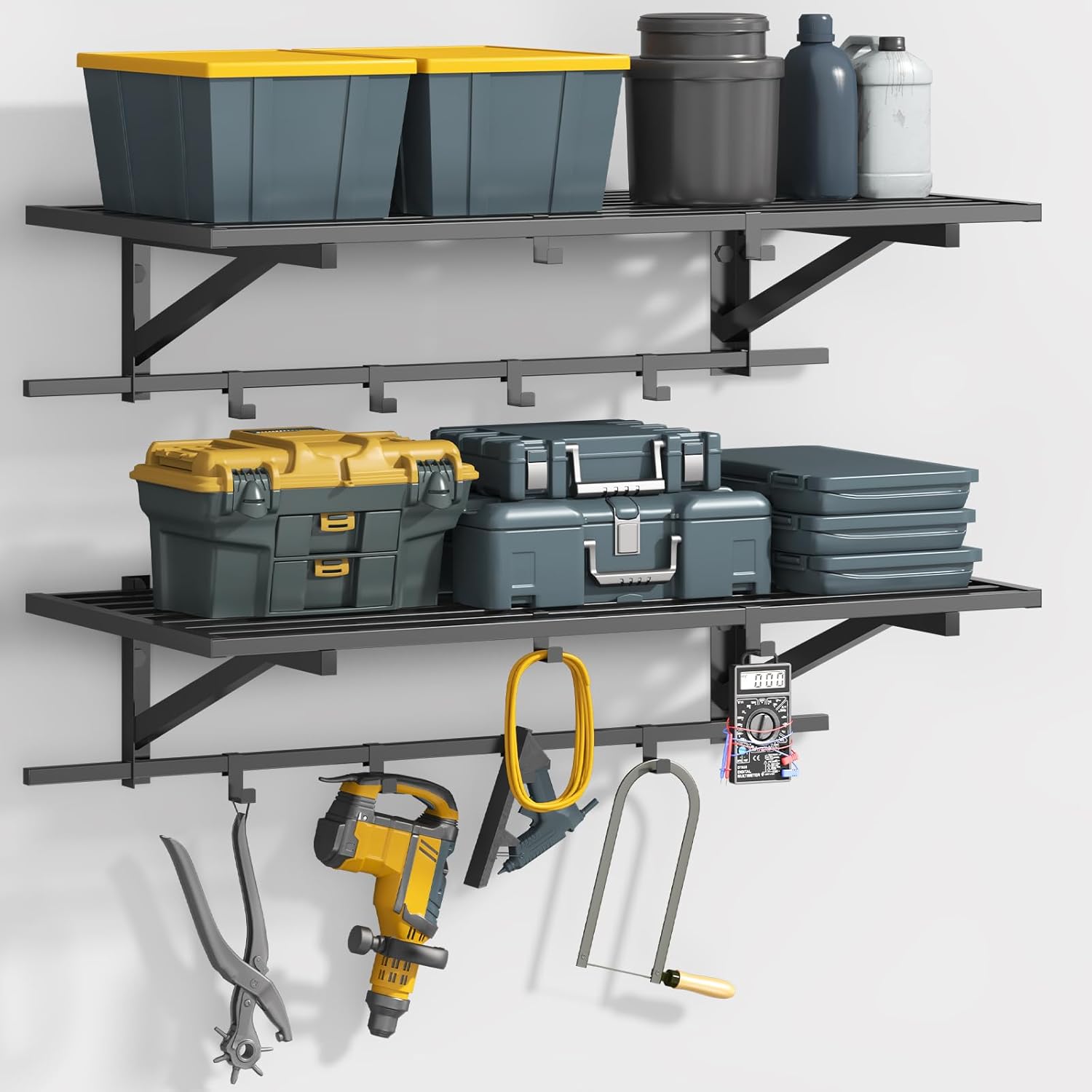 2 Pack 2x4ft Metal Garage Shelving Wall Mounted, 24