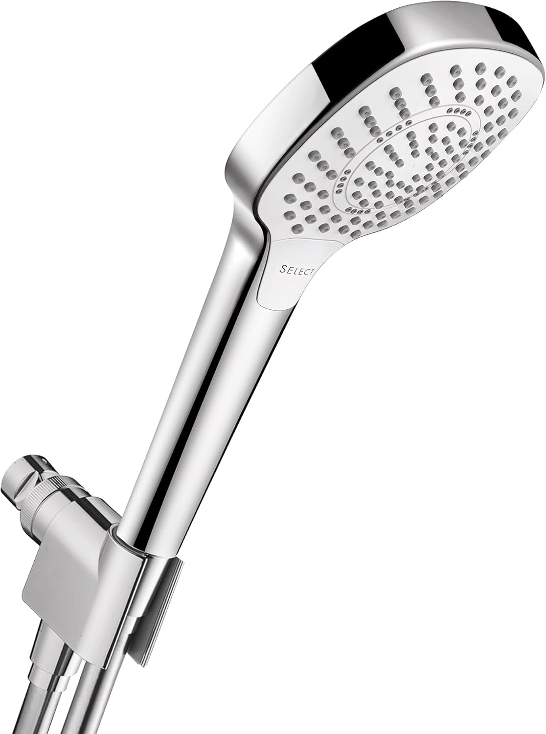 Hansgrohe Croma Select E 4-inch Handheld Shower Head Set 3-Spray with Hose in Brushed Nickel, 2.5 GPM, 04937820