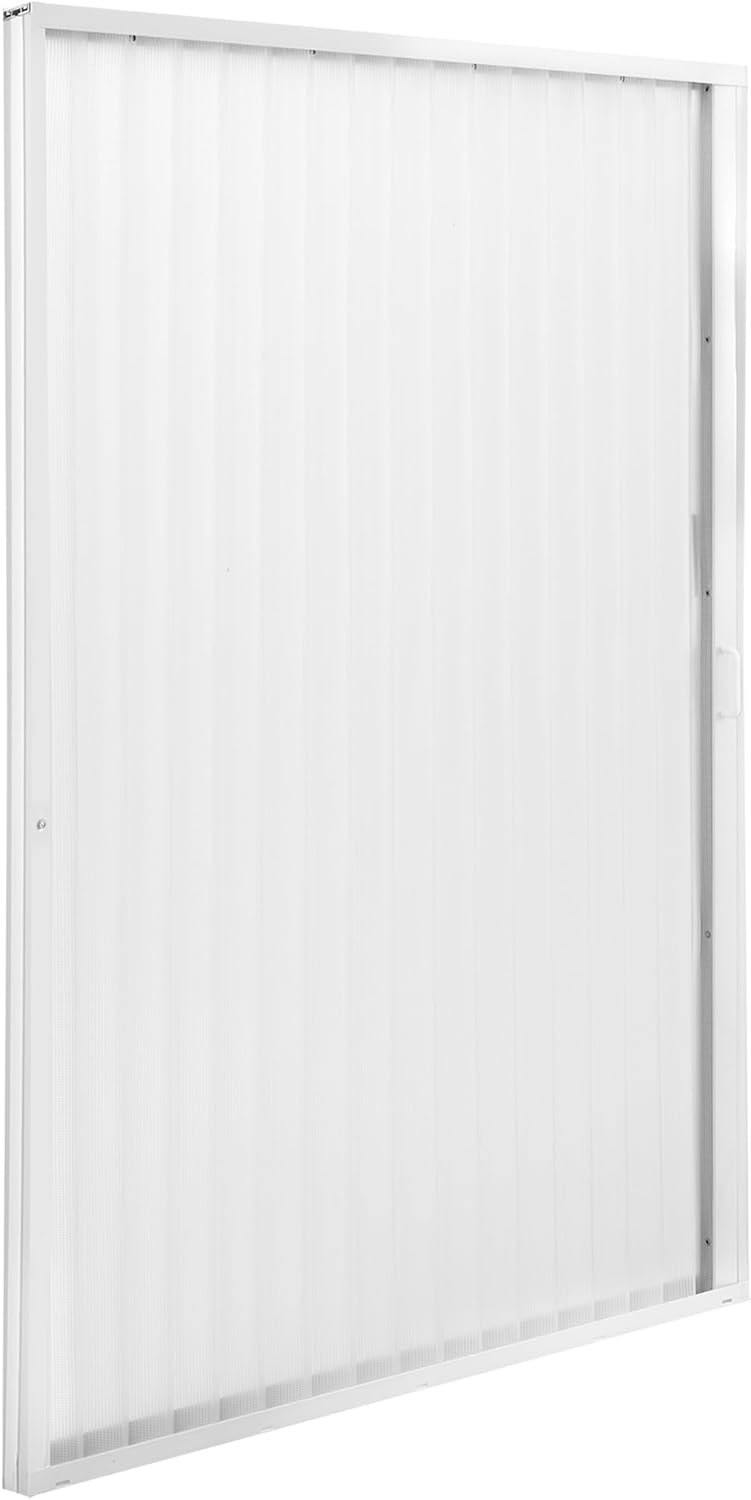 RecPro RV Pleated Folding Shower Door and Frame | Sliding, Retractable, Wrinkle Free (White, 36