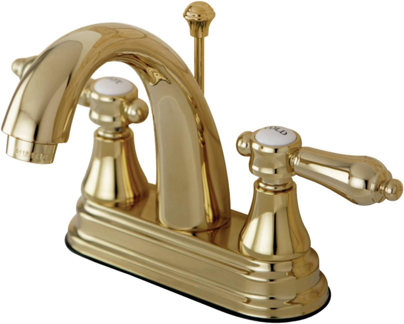 Kingston Brass KS7612BAL 4 in. Centerset Bathroom Faucet, Polished Brass
