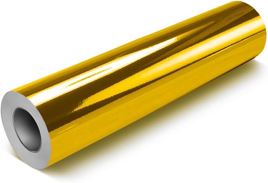 VViViD Chrome Gold Gloss DECO65 Permanent Adhesive Craft Vinyl for Cricut, Silhouette & Cameo (300ft x 11.8