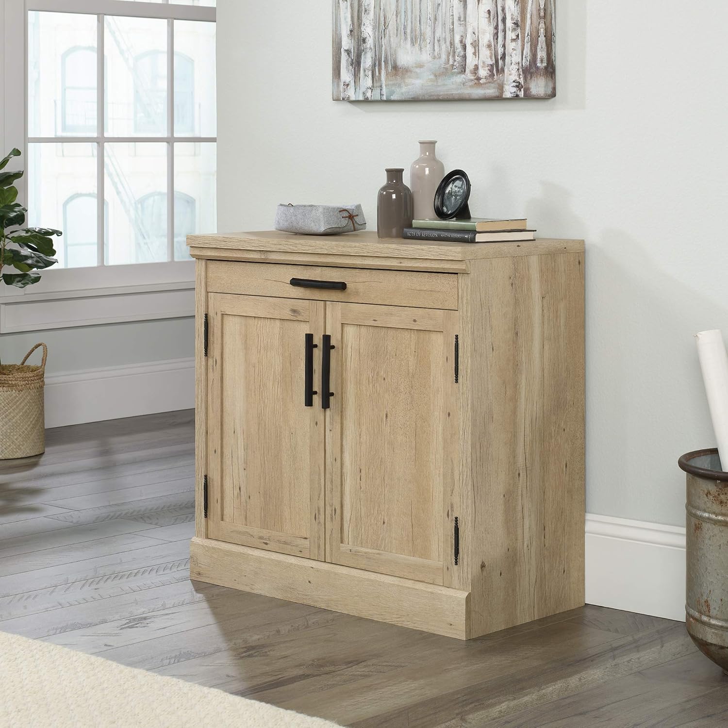 Sauder Aspen Post Door Library Base/Utility Stand, Prime Oak Finish
