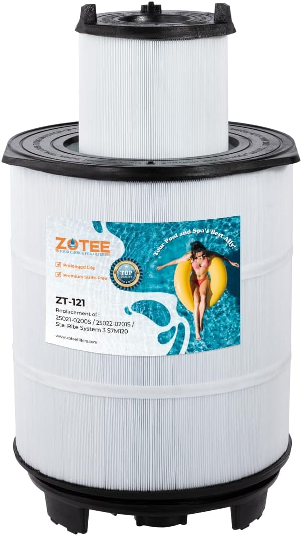 Pool Filters Cartridge Inner and Outer Set Replaces Sta-Rite 25021-0200s & 25022-0201s System 3 S7m120,300sq.ft (Black)