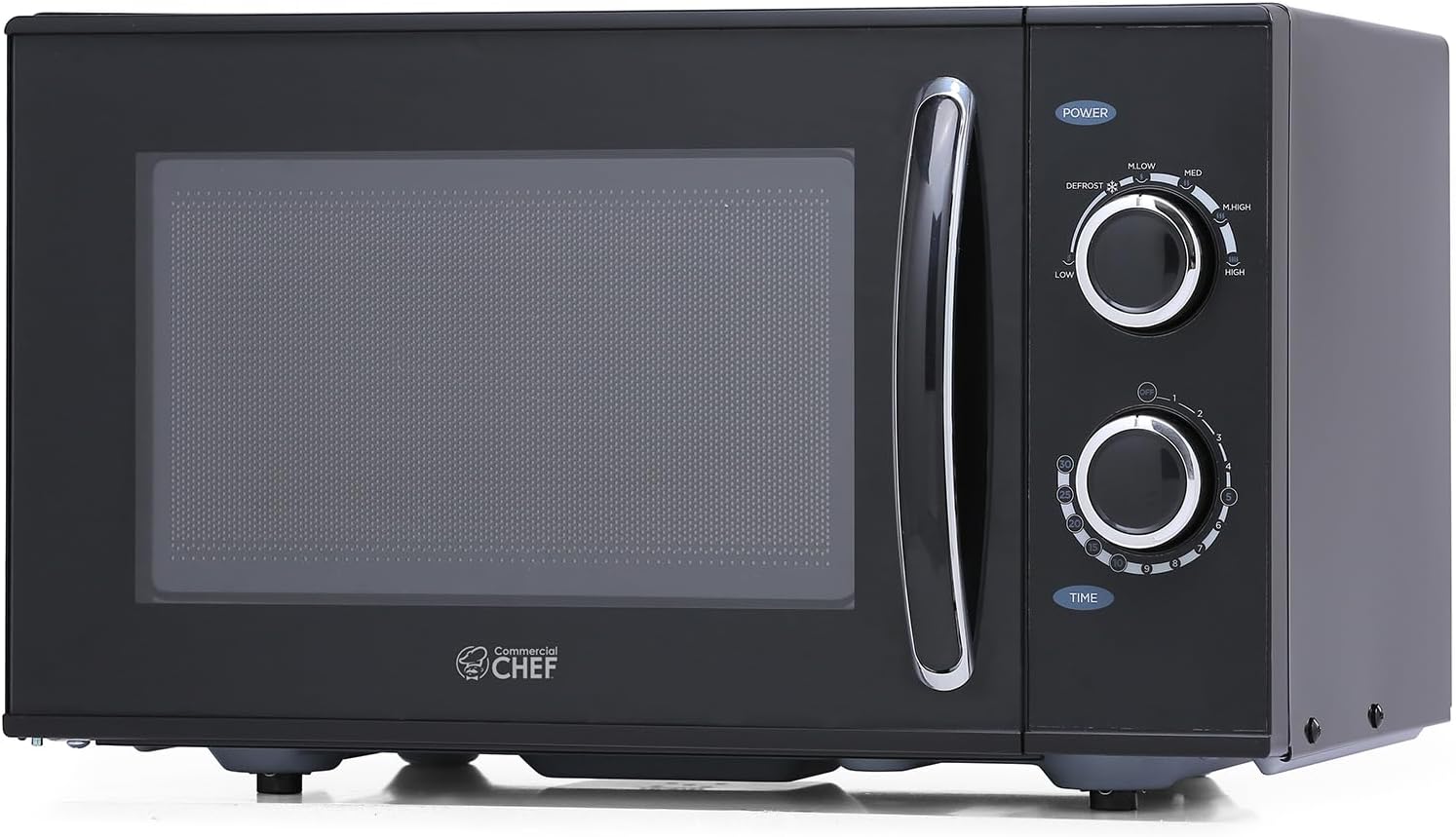 Commercial CHEF Small Microwave 0.7 Cu. Ft. Countertop Microwave with Mechanical Control, White Microwave with 6 Power Levels, Outstanding Portable Microwave with Convenient Pull Handle