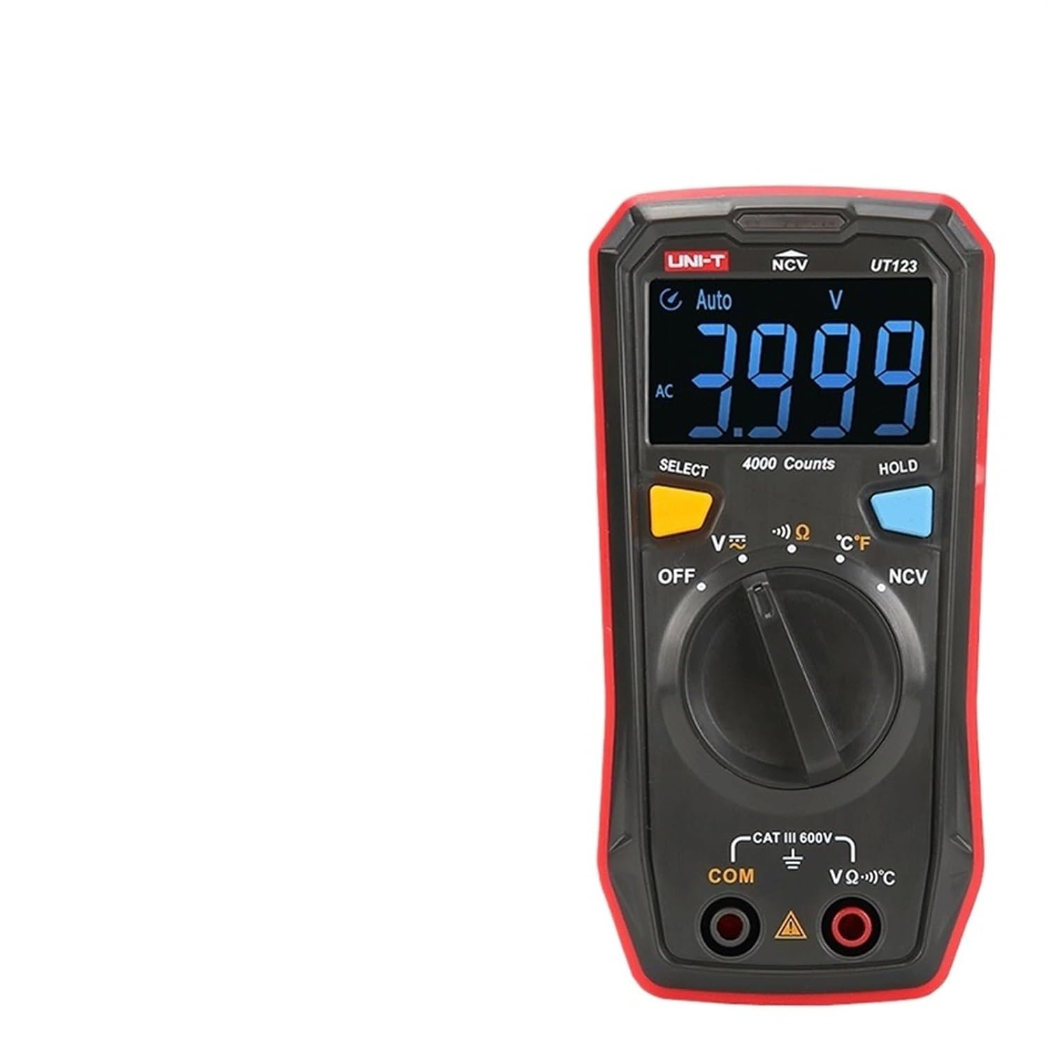 UT123 UT123D Mini Digital Multimeter Temperature Tester Data AC Voltmeter Pocket Voltage Ampere Ohm Meter Auto Range(UT123D)