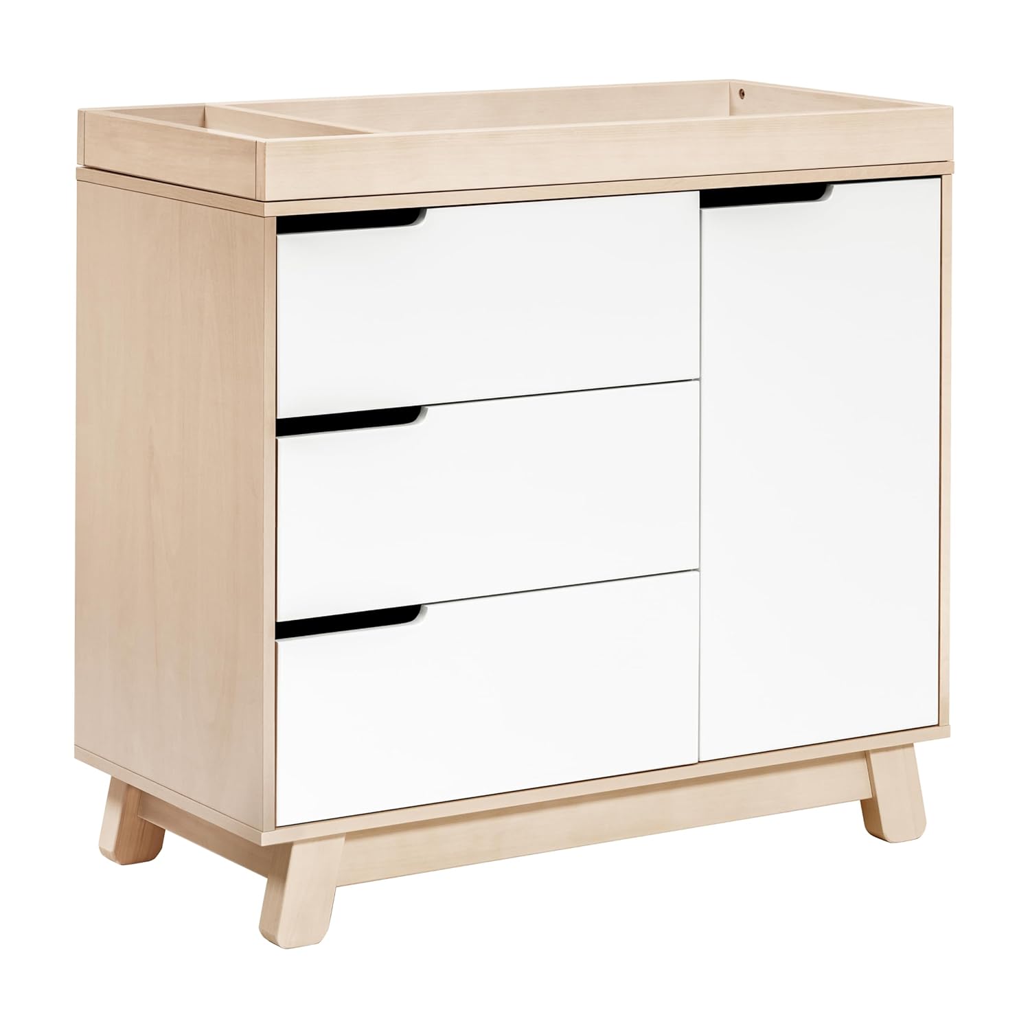 Babyletto Hudson 3-Drawer Dresser with Changing Tray, Natural/White