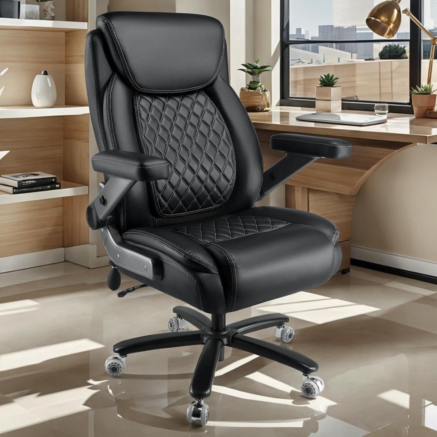 Big & Tall Office Chair, 650LBS, 5D Arms, Spring Cushion, Lumbar Support