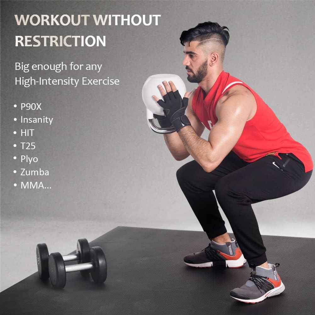 Gxmmat Large Exercise Mat, 12'x7'/10'x7'/8'x7', 7mm Thick