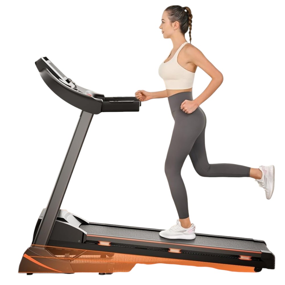 Home Treadmill 0-15% Incline 3HP Folding Bluetooth 300lbs