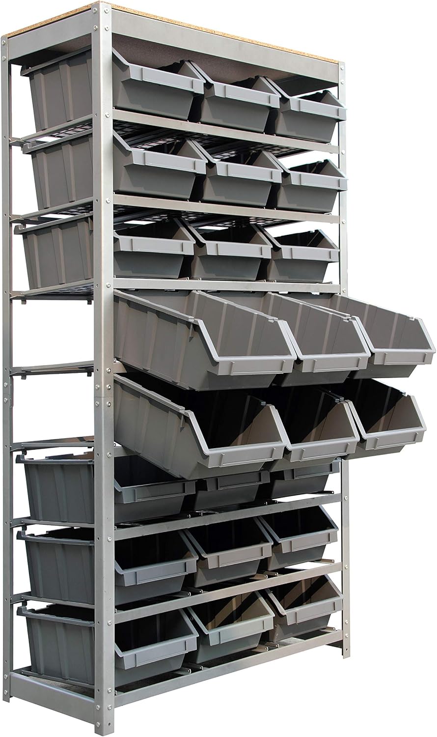 King's Rack Bin Storage System with 24 Bins, 8-Tier Steel Organizer