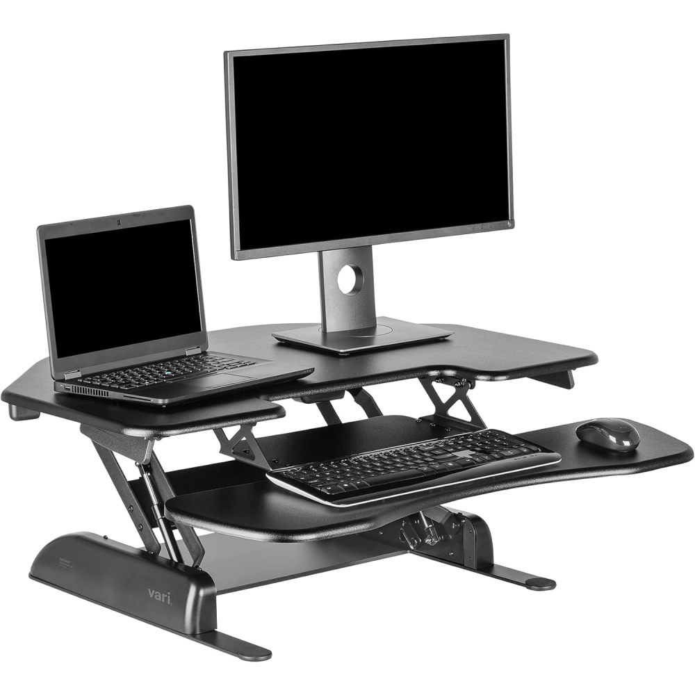 VariDesk Cube Corner 36, Standing Desk Converter, Dual Monitor